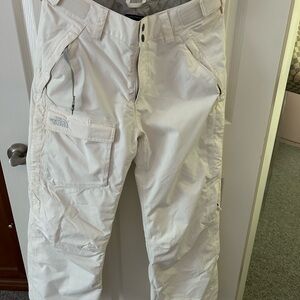The North Face White Cargo Pants with Textured Fabric and Loose Fit